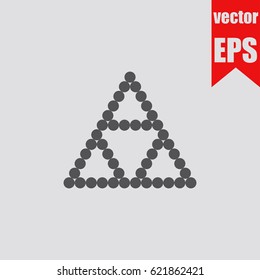 Triangle icon sign symbol isolated in flat style.Vector illustration.