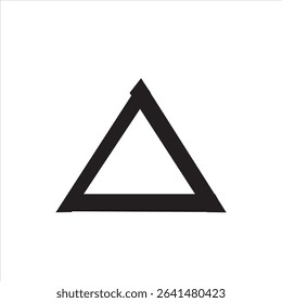 Triangle icon in simple vector style, representing direction, warning, or geometric design. Ideal for UI, signs, and graphic projects. Fully editable and scalable.