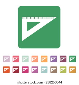 The triangle icon. Triangle symbol. Flat. Vector illustration. Button Set