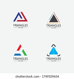 Triangle Icon Vector  Design Template  Illustration
