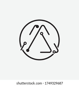 Ilustración de plantilla de diseño de vectores de iconos triangulares