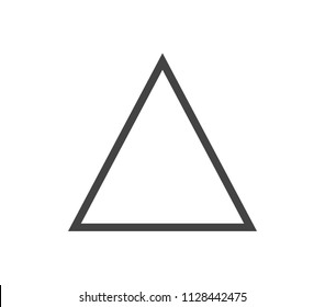 Triangle icon. Vector triangle form.  Outline triangle vector. 