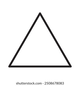 Triangle icon. Vector triangle form. Outline triangle vector.