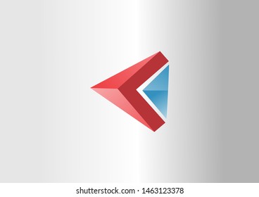 Triangle icon vector sign and symbol isolated on white background.
