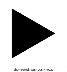 Símbolo de signo del vector del icono de triángulo, en fondo blanco.