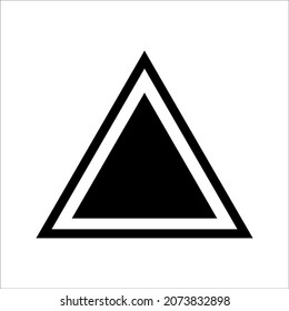 Símbolo de signo del vector del icono de triángulo, en fondo blanco.