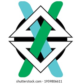 TRIANGLE ICON VECTORS AND SQUARE FORM are CROSSED.