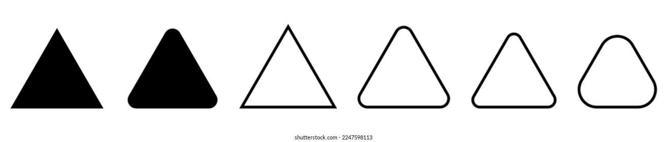 Triangle Icons. Vector illustration isolated on white background
