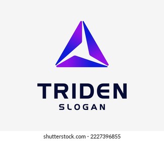 Triangle Illusion Geometric Shape Triangular Perspective Modern Protection Vector Logo Design