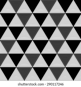 Triangle illusion pattern random background black and white