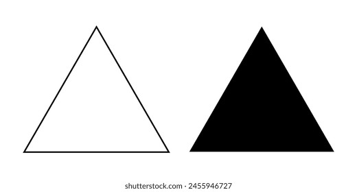 Triangle illustration black and white on the background
