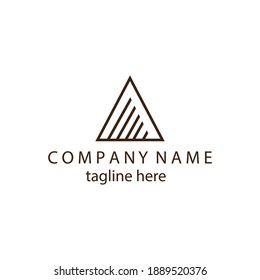Plantilla de logotipo de esquema de ilustración de triángulo para el diseño de vectores de empresa.  Firmar o símbolo de la empresa
