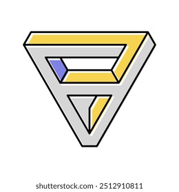 triangle impossible geometric shape color icon vector. triangle impossible geometric shape sign. isolated symbol illustration