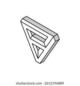 triangle impossible geometric shape isometric icon vector. triangle impossible geometric shape sign. isolated symbol illustration