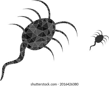 Triangle infection microbe polygonal icon illustration. Infection Microbe lowpoly icon is filled with triangles. Flat filled geometric mesh symbol based on infection microbe icon.