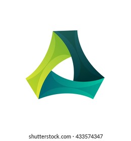 Triangle infinite loop logo.