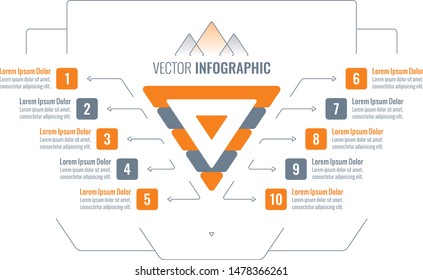 triangle infographic. geometric infographic. infographic template