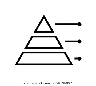 Triangle infographic linear icon on white background