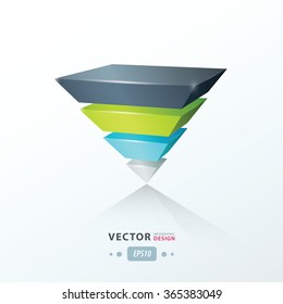 triangle infographic template  green blue gray color