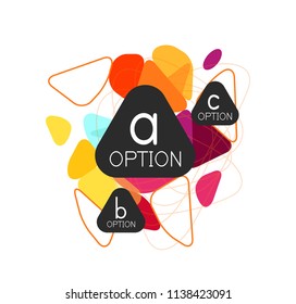 Triangle infographics design layout, trendy abstract background layout template for info business presentation, options app wallpaper banner, poster or wallpaper. Vector illustration