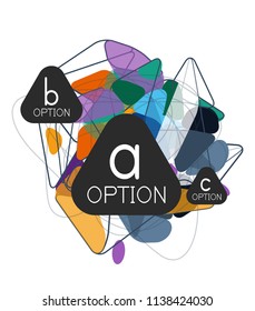 Triangle infographics design layout, trendy abstract background layout template for info business presentation, options app wallpaper banner, poster or wallpaper. Vector illustration