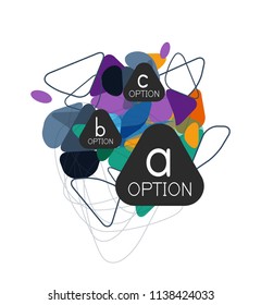 Diseño de infografías de triángulo, plantilla de diseño de fondo abstracto de moda para la presentación de información de negocios, banner de fondo de pantalla de aplicación, afiche o fondo de pantalla. Ilustración del vector