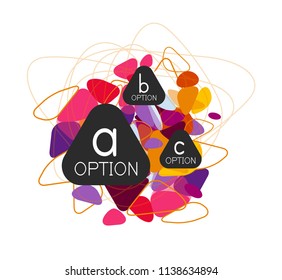 Diseño de infografías de triángulo, plantilla de diseño de fondo abstracto de moda para la presentación de información de negocios, banner de fondo de pantalla de aplicación, afiche o fondo de pantalla. Ilustración del vector