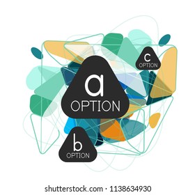 Diseño de infografías de triángulo, plantilla de diseño de fondo abstracto de moda para la presentación de información de negocios, banner de fondo de pantalla de aplicación, afiche o fondo de pantalla. Ilustración del vector