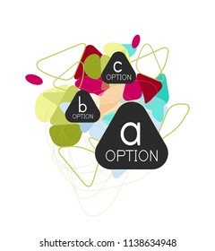 Triangle infographics design layout, trendy abstract background layout template for info business presentation, options app wallpaper banner, poster or wallpaper. Vector illustration