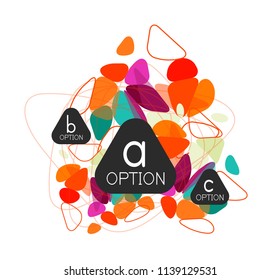 Triangle infographics design layout, trendy abstract background layout template for info business presentation, options app wallpaper banner, poster or wallpaper. Vector illustration
