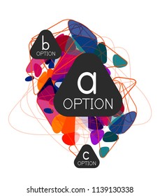 Triangle-Infografik-Design-Layout, trendige abstrakte Hintergrund-Layout-Vorlage für Info-Business-Präsentation, Optionen App-Wallpaper-Banner, Poster oder Bildschirmhintergrund. Vektorgrafik