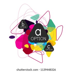 Triangle infographics design layout, trendy abstract background layout template for info business presentation, options app wallpaper banner, poster or wallpaper. Vector illustration