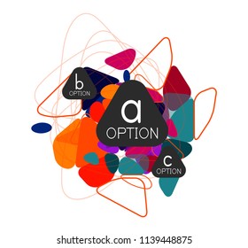 Triangle infographics design layout, trendy abstract background layout template for info business presentation, options app wallpaper banner, poster or wallpaper. Vector illustration