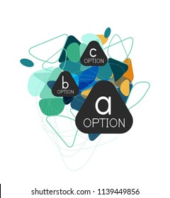Triangle infographics design layout, trendy abstract background layout template for info business presentation, options app wallpaper banner, poster or wallpaper. Vector illustration