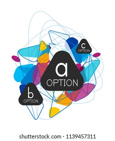 Diseño de infografías de triángulo, plantilla de diseño de fondo abstracto de moda para la presentación de información de negocios, banner de fondo de pantalla de aplicación, afiche o fondo de pantalla. Ilustración del vector