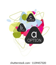 Diseño de infografías de triángulo, plantilla de diseño de fondo abstracto de moda para la presentación de información de negocios, banner de fondo de pantalla de aplicación, afiche o fondo de pantalla. Ilustración del vector