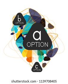 Triangle infographics design layout, trendy abstract background layout template for info business presentation, options app wallpaper banner, poster or wallpaper. Vector illustration