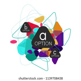Triangle infographics design layout, trendy abstract background layout template for info business presentation, options app wallpaper banner, poster or wallpaper. Vector illustration