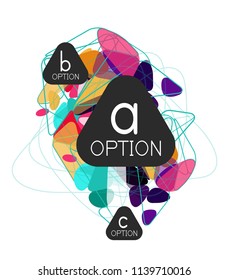 Triangle-Infografik-Design-Layout, trendige abstrakte Hintergrund-Layout-Vorlage für Info-Business-Präsentation, Optionen App-Wallpaper-Banner, Poster oder Bildschirmhintergrund. Vektorgrafik