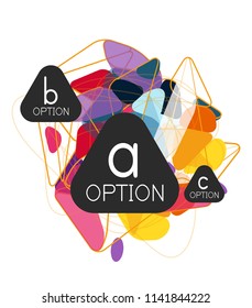 Triangle infographics design layout, trendy abstract background layout template for info business presentation, options app wallpaper banner, poster or wallpaper. Vector illustration