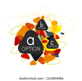Triangle-Infografik-Design-Layout, trendige abstrakte Hintergrund-Layout-Vorlage für Info-Business-Präsentation, Optionen App-Wallpaper-Banner, Poster oder Bildschirmhintergrund. Vektorgrafik