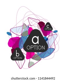 Triangle infographics design layout, trendy abstract background layout template for info business presentation, options app wallpaper banner, poster or wallpaper. Vector illustration