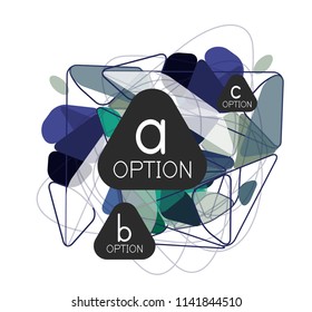 Triângulo infográficos layout de design, modelo de layout de plano de fundo abstrato moderno para apresentação de negócios info, opções app wallpaper banner, cartaz ou papel de parede. Ilustração vetorial