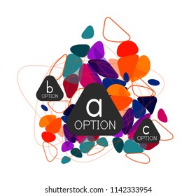 Triangle infographics design layout, trendy abstract background layout template for info business presentation, options app wallpaper banner, poster or wallpaper. Vector illustration