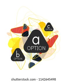 Triangle infographics design layout, trendy abstract background layout template for info business presentation, options app wallpaper banner, poster or wallpaper. Vector illustration