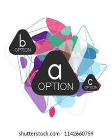 Triangle infographics design layout, trendy abstract background layout template for info business presentation, options app wallpaper banner, poster or wallpaper. Vector illustration