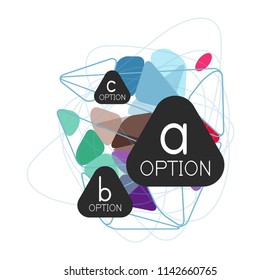 Triangle infographics design layout, trendy abstract background layout template for info business presentation, options app wallpaper banner, poster or wallpaper. Vector illustration