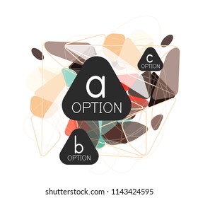 Triangle infographics design layout, trendy abstract background layout template for info business presentation, options app wallpaper banner, poster or wallpaper. Vector illustration