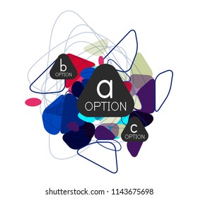 Triangle infographics design layout, trendy abstract background layout template for info business presentation, options app wallpaper banner, poster or wallpaper. Vector illustration