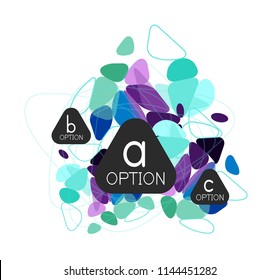 Diseño de infografías de triángulo, plantilla de diseño de fondo abstracto de moda para la presentación de información de negocios, banner de fondo de pantalla de aplicación, afiche o fondo de pantalla. Ilustración del vector